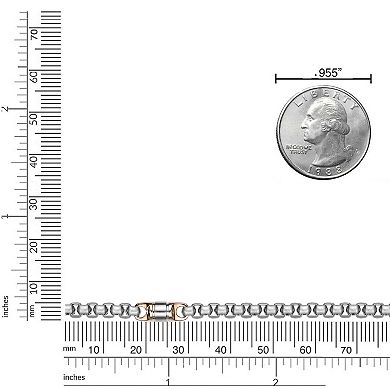 Men's LYNX Stainless Steel Two Tone Box Chain Necklace