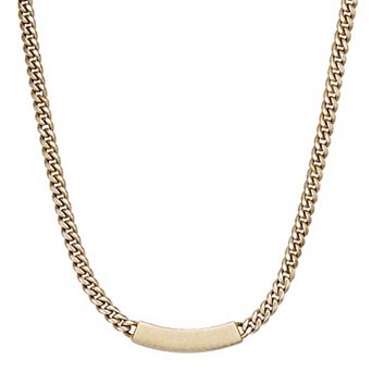 Men's LYNX Stainless Steel Gold Tone Ion-Plated Curb Chain Necklace