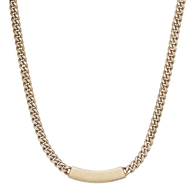 Men s Lynx Stainless Steel Gold Tone Ion Plated Curb Chain Necklace Size 22