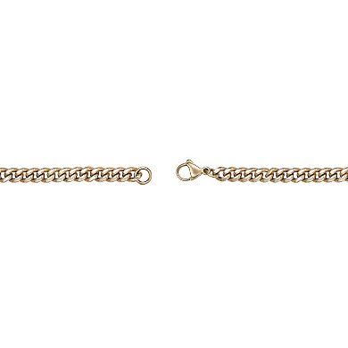 Men's LYNX Stainless Steel Gold Tone Ion-Plated Curb Chain Necklace