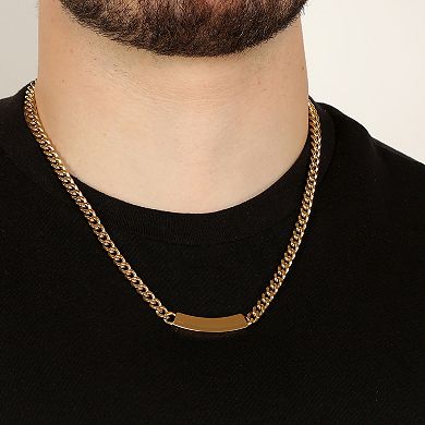 Men's LYNX Stainless Steel Gold Tone Ion-Plated Curb Chain Necklace