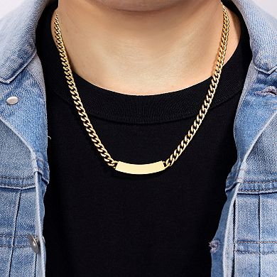 Men's LYNX Stainless Steel Gold Tone Ion-Plated Curb Chain Necklace