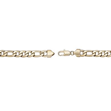 Men's LYNX Stainless Steel Gold Tone Ion-Plated Figaro Chain Necklace