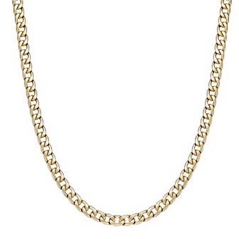 Men's LYNX Stainless Steel Gold Tone Ion-Plated Curb Chain Necklace
