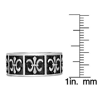 Men's LYNX Stainless Steel Fleur De Lis Ring