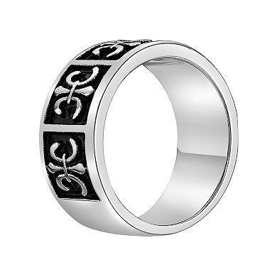 Men's LYNX Stainless Steel Fleur De Lis Ring