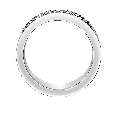 Men's LYNX Stainless Steel Textured Band Ring