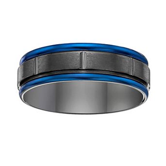 Men's LYNX Black Zirconium & Blue Ion-Plated Ring