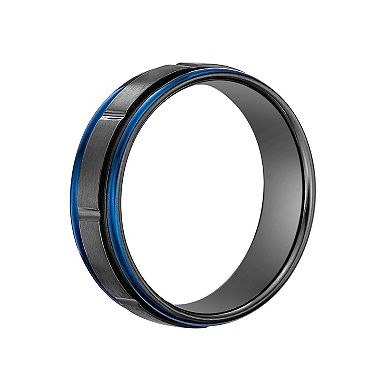 Men's LYNX Black Zirconium & Blue Ion-Plated Ring