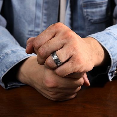 Men's LYNX Black Zirconium Tire Pattern Ring