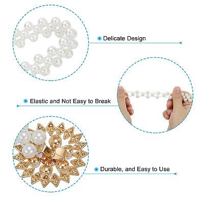 Curtain Tiebacks Ropes, 2 Pack Elastic Snow-flower Style Drape Tie Backs For Home Decor