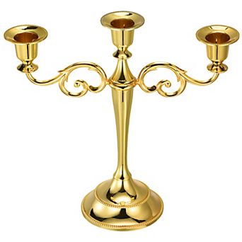 Candelabra Candle Holders, 3 Arm Metal Candlestick Stand for Taper Candles