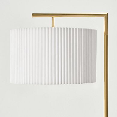Montage Modern 60" LED Floor Lamp with Pleated Shade in Brass
