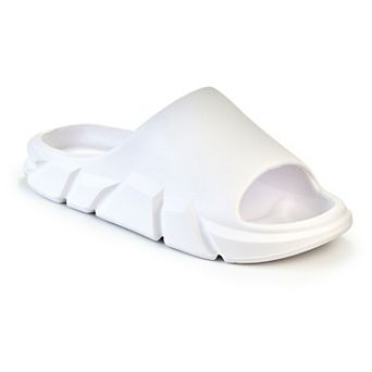 American Exchange Women's White Slide Sandals