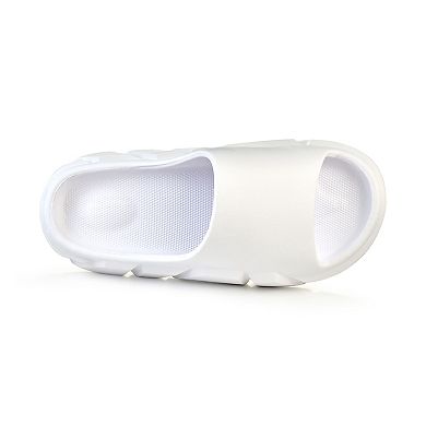 American Exchange Women's White Slide Sandals