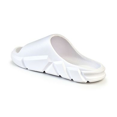 American Exchange Women's White Slide Sandals
