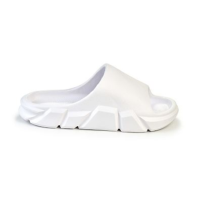 American Exchange Women's White Slide Sandals