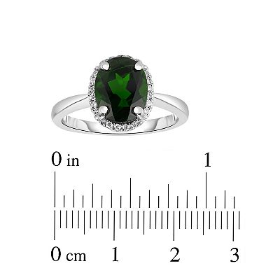 Oro Leoni 14k White Gold Chrome Diopside Diamond Ring