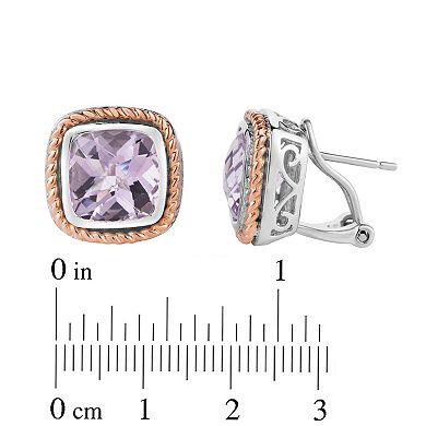 Oro Leoni Sterling Silver Amethyst Earrings