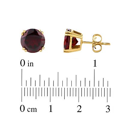 Oro Leoni 14k Gold Garnet Stud Earrings