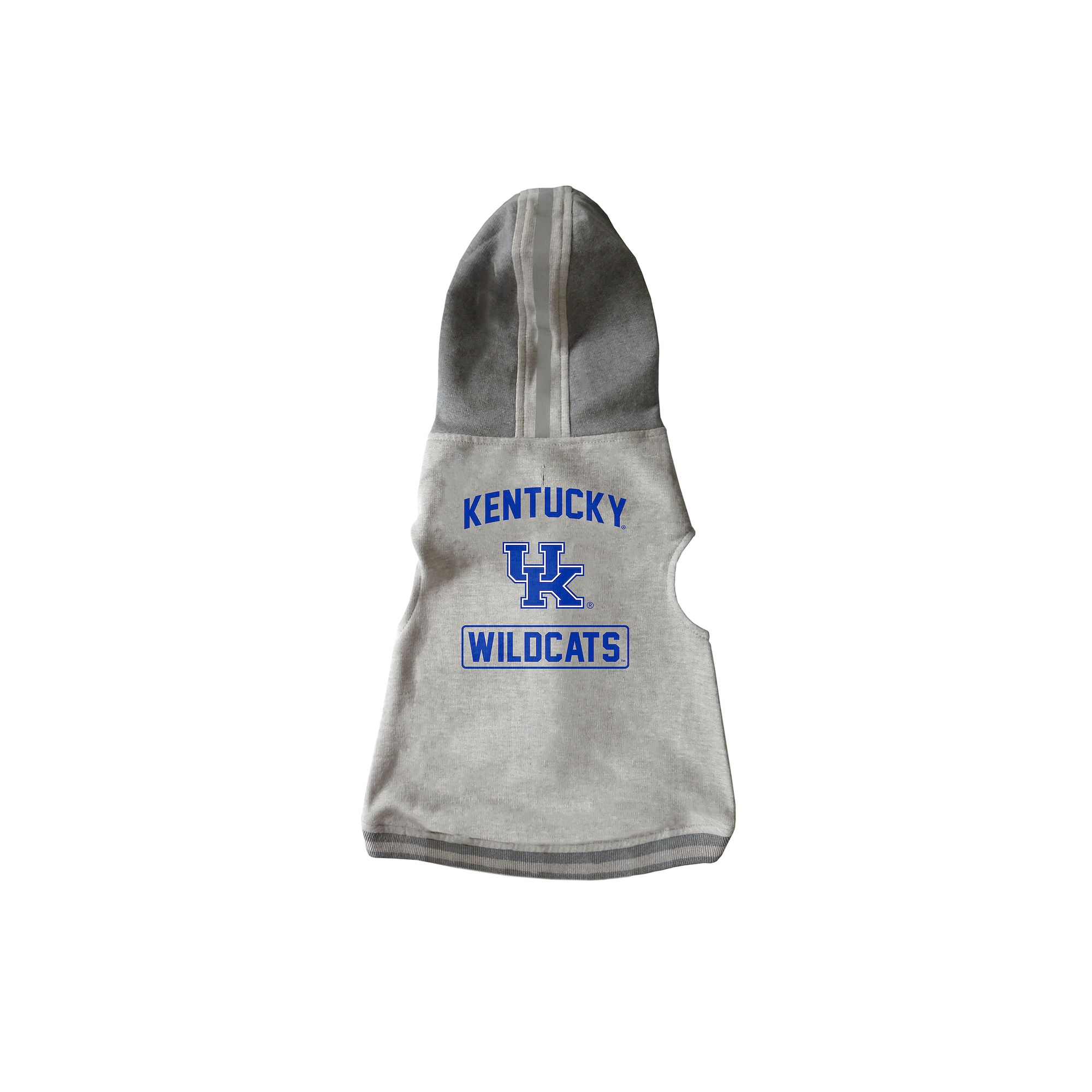 NCAA Kentucky Wildcats Pet Hooded Crewneck, Size: Medium, Grey