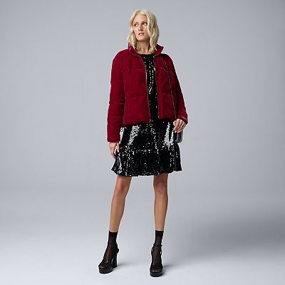 Robe Cocktail Courte Sans Manches Noire à Paillettes Simply Vera Vera Wang - Taille XS, Neuve Avec étiquettes