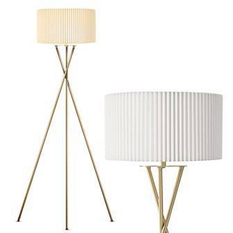 Brightech Jaxon 60" Led Contemporary Tripod Floor Lamp With Pleated Shade