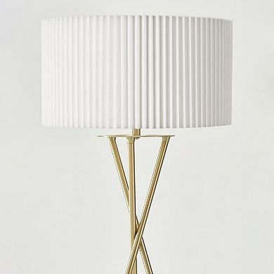 Jaxon 60'' Pleated Shade LED Floor Lamp in Brass