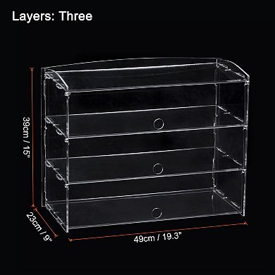 Acrylic Display Case With Dividers - 3 Tier Collectible Showcase 40x30x25cm With Magnetic Door
