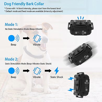 Black, Rechargeable Dog Bark Collar Bark Stopper