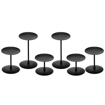 Candle Holders Candelabra Modern Iron Candlestick Plate Centerpiece 6 Pack