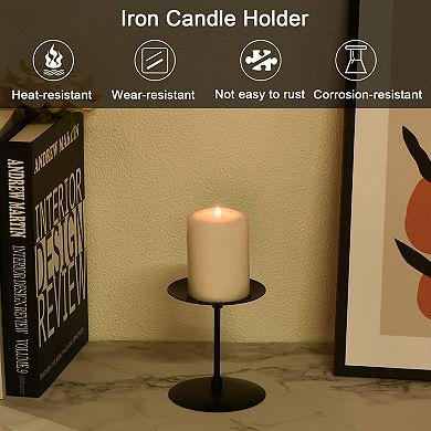 Candle Holders Candelabra Modern Iron Candlestick Plate Centerpiece 6 Pack