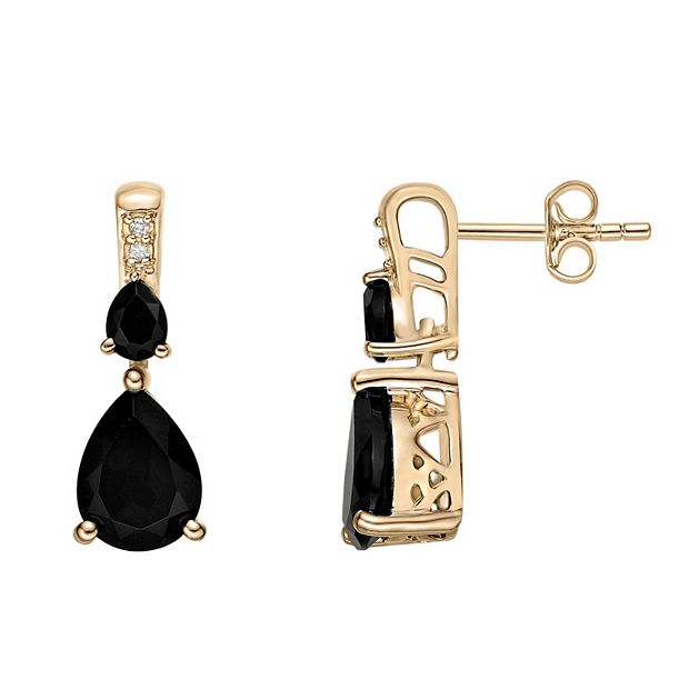 Onyx good 10K gold earrings