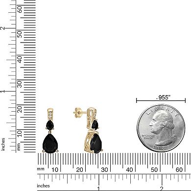 Gemminded 10k Gold Onyx & Diamond Accent Drop Earrings