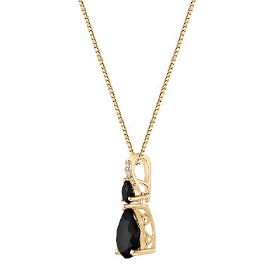 Gemminded 10k Onyx & Diamond Accent Pendant Necklace