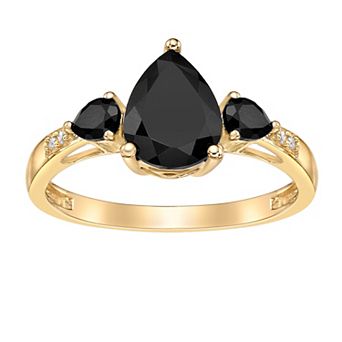 Gemminded 10k Gold Onyx & Diamond Accent Ring