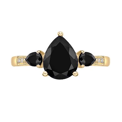 Gemminded 10k Gold Onyx & Diamond Accent Ring