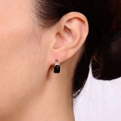 Gemminded 10k Gold Onyx & Lab-Created White Sapphire Drop Earrings