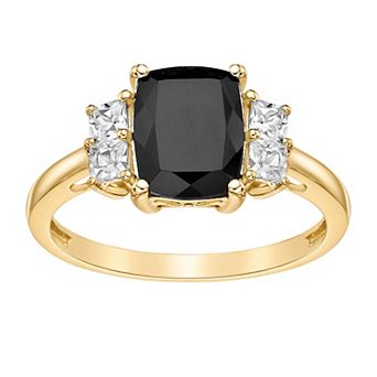 Gemminded 10k Gold Onyx & Lab-Created White Sapphire Ring