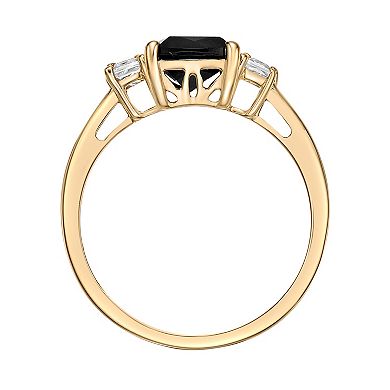 Gemminded 10k Gold Onyx & Lab-Created White Sapphire Ring