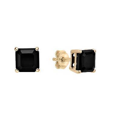 Gemminded 10k Gold Onyx Square Stud Earrings
