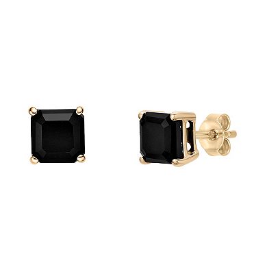 Gemminded 10k Gold Onyx Square Stud Earrings