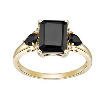 Gemminded 10k Gold Onyx & Diamond Accent Square Stone Ring