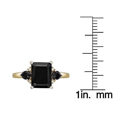 Gemminded 10k Gold Onyx & Diamond Accent Square Stone Ring