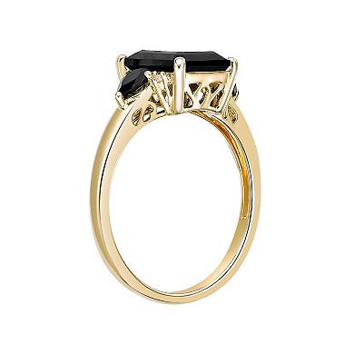 Gemminded 10k Gold Onyx & Diamond Accent Square Stone Ring