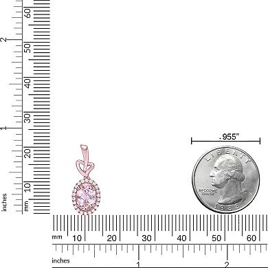 Gemminded 10k Rose Gold Morganite & 1/8 Carat T.W. Diamond Pendant Necklace