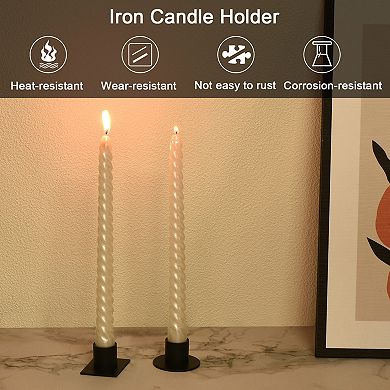 Black Candlestick Holder Metal Round Candle Stand Centerpieces Decoration 4 Pack