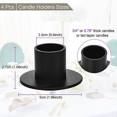 Black Candlestick Holder Metal Round Candle Stand Centerpieces Decoration 4 Pack
