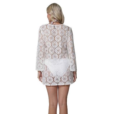 Women's Portocruz Crochet Tunic Swim Cover-Up