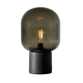 Brightech Bruce 16" Cement Led Table Lamp With Speckle Glass Shade